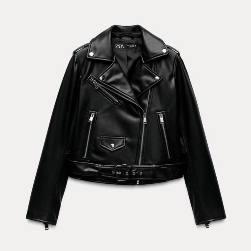 Zara Black Faux Leather Jacket